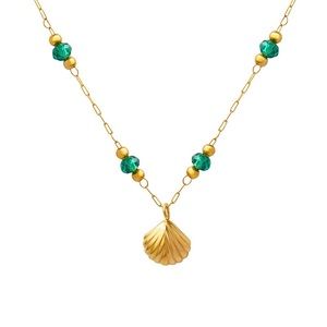 18K Gold Shell Necklace*Ocean Inspired Jewelry*Waterproof*Sweatproof*